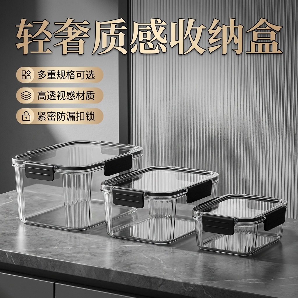 Caja de almacenamiento de alimentos de refrigerador caja de sellado de plástico superpuesta caja de almacenamiento de huevos de frutas y verduras caja de almacenamiento de cocina