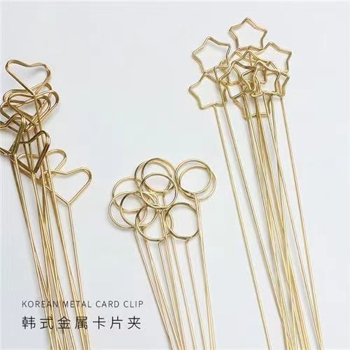 韩式花束金属花插贺卡明信片金属卡插ins卡片夹鲜花包装材料镀金