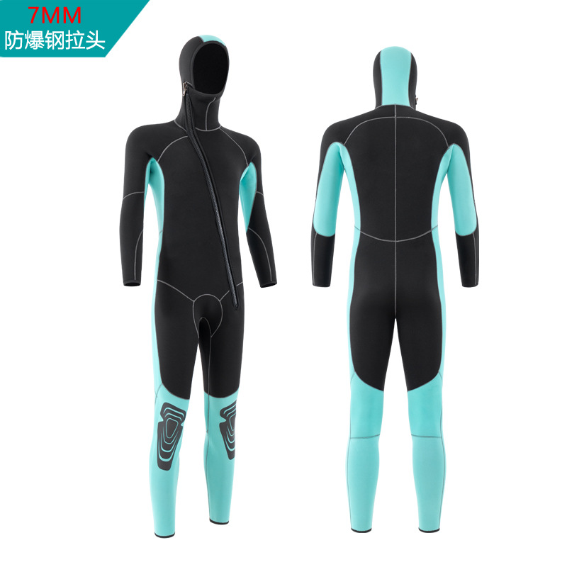 Hooded diving suit men's 7/5/3MM warm winter swimsuit cold-proof wet surfing suit snorkeling one-piece diving suit women