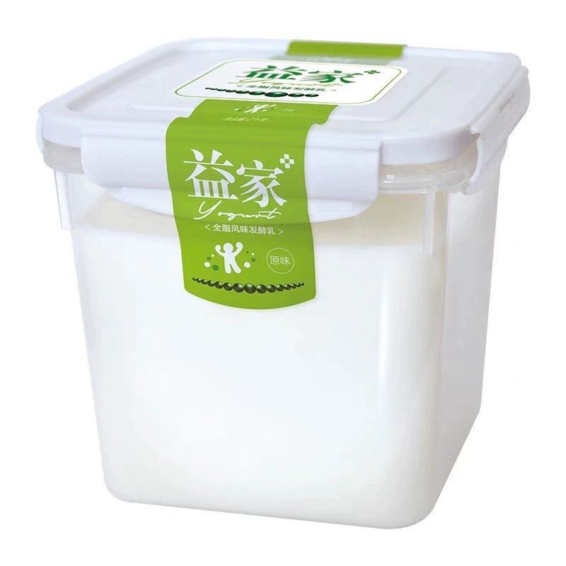 Йогурт Tianrun Yijia 2 кг большая ведрышка Xinjiang пробиотики оригинальный вкус концентрированный Lao Runkang квадратная ведерко фруктовый салат