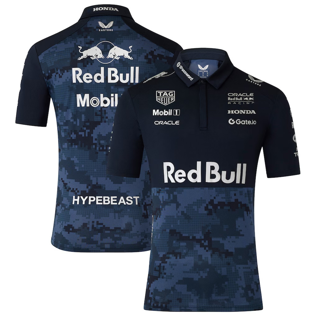 2025 Latest Version of New Jersey Oria Red Bull Racing F1 Team Summer Men's and Women's Short-Sleeved Polo Shirts
