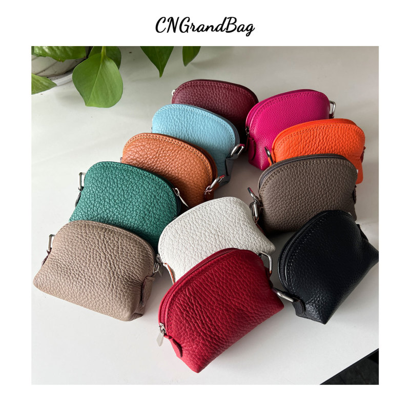 First Layer Cowhide Zipper Coin Purse Women's Mini Small Money Bag Short Soft Leather Hand Bag Simple Key Coin Bag