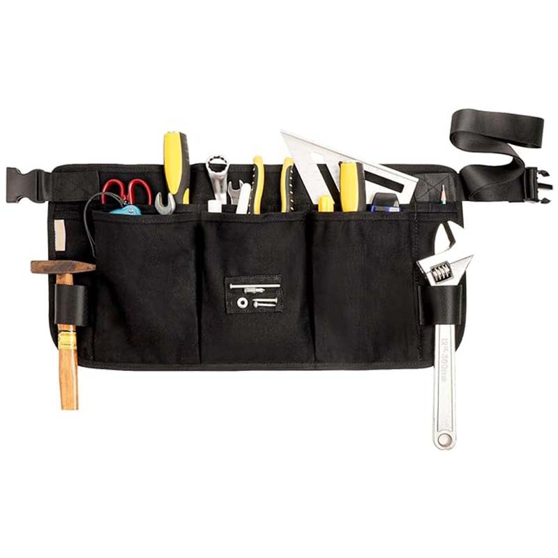 Comercio exterior delantal de lona gruesa corta industria pesada máquina de reparación ropa de trabajo moderno simple bolsa de cintura medio delantal al por mayor personalizado