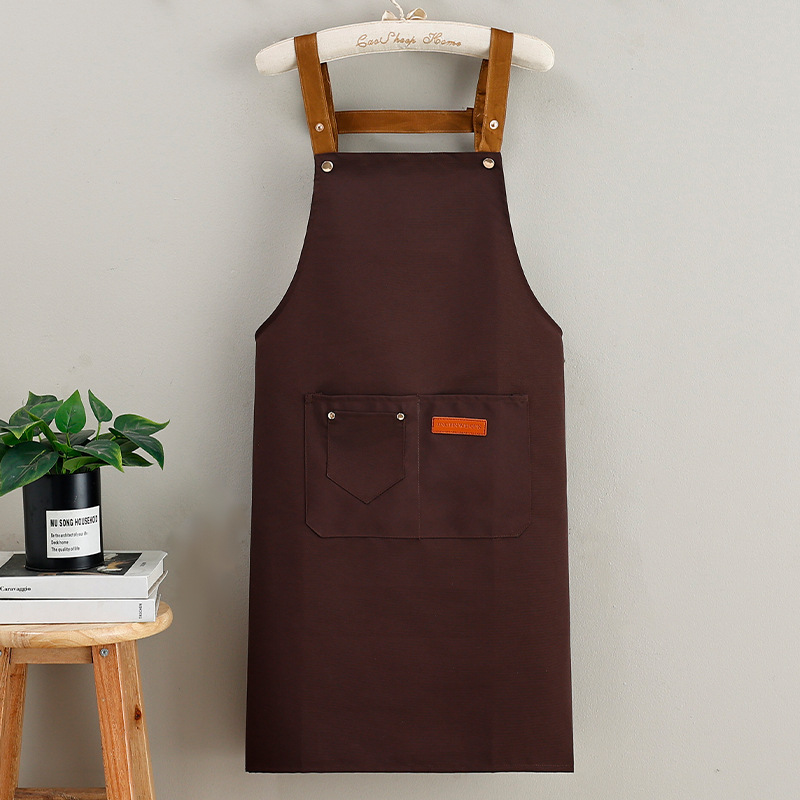 Delantal de Trabajo para Cocina de Lona Impermeable Resistente al Aceite y a la Suciedad para Restaurante