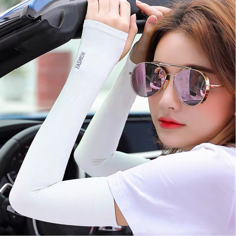 Live explosions summer sunscreen ice sleeves female men's hand sleeves UV protection ice silk driving arm thin wholesale