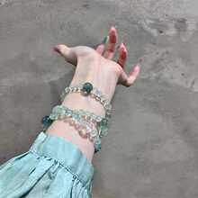 2025新款百搭薄荷绿人造水晶手链女高端精致时尚新中式显白高颜值