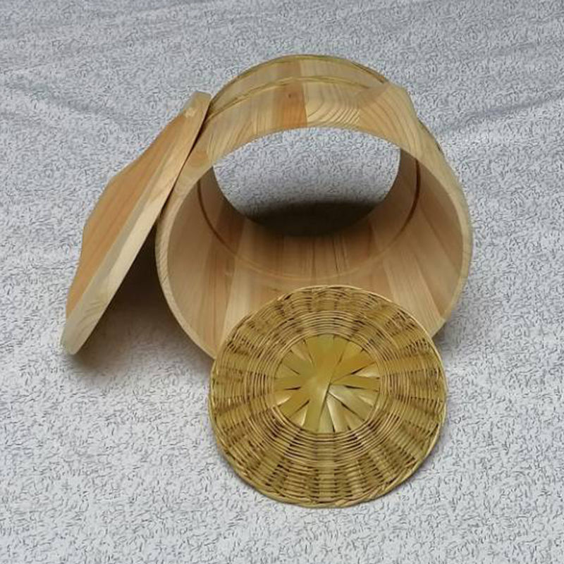 竹编底蒸子蒸饭木桶杉木糯米饭桶两圈竹木甑子家用大小号餐厅蒸格|ms