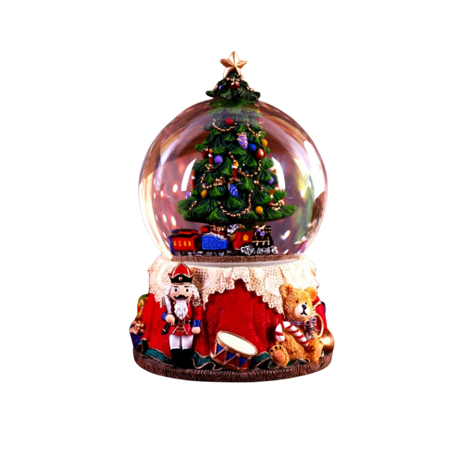 Regalo de Navidad bola de cristal eléctrica caja de música nieve que cae caja de música luminosa San Valentín cumpleaños novia regalo creativo