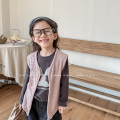 2024 new children's clothing spring clothing children's Korean style wool knitted armor boys and girls spring wool cardigan 123572