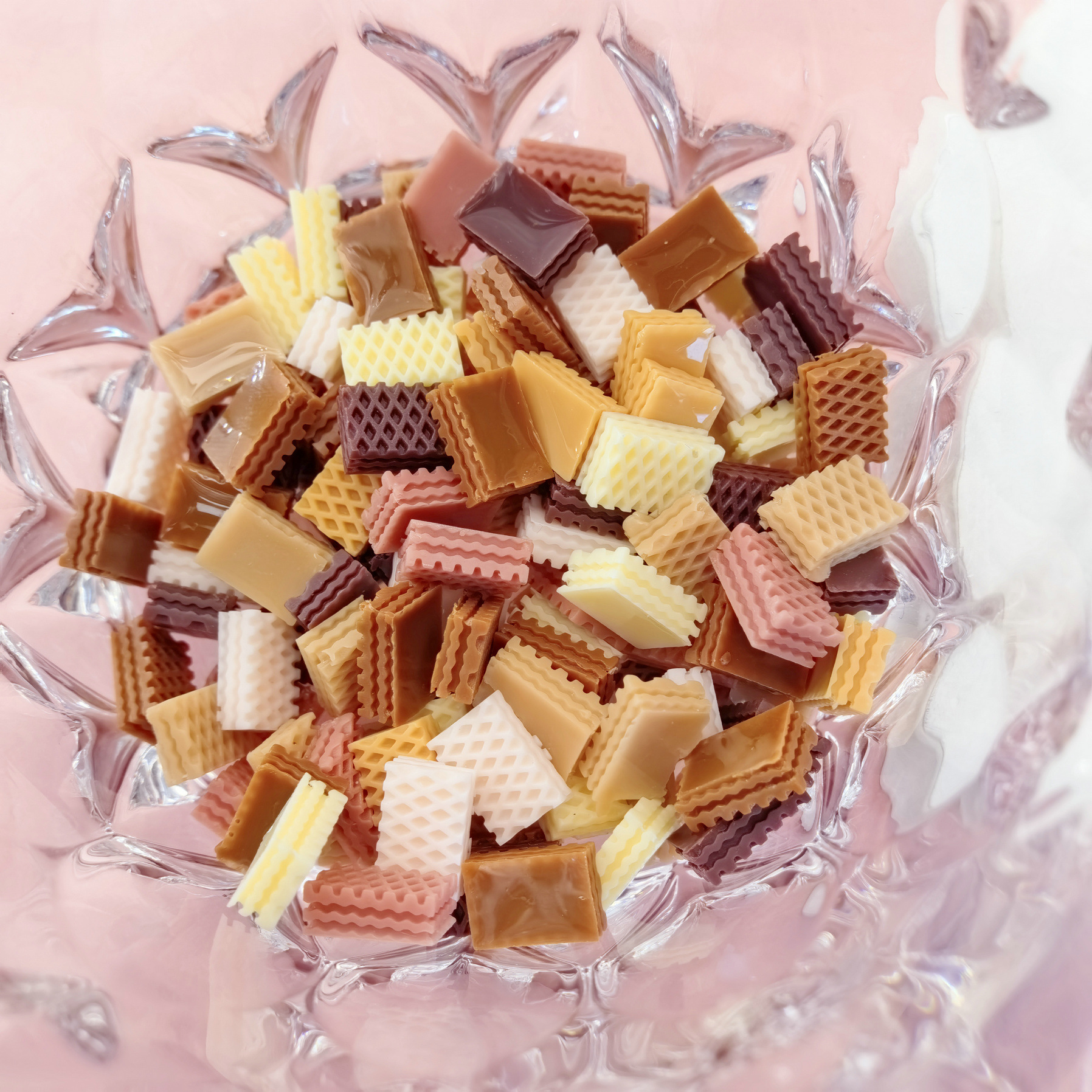 长方夜光仿真饼干美甲饰品食玩威化饼干diy手工发夹穿戴甲树脂