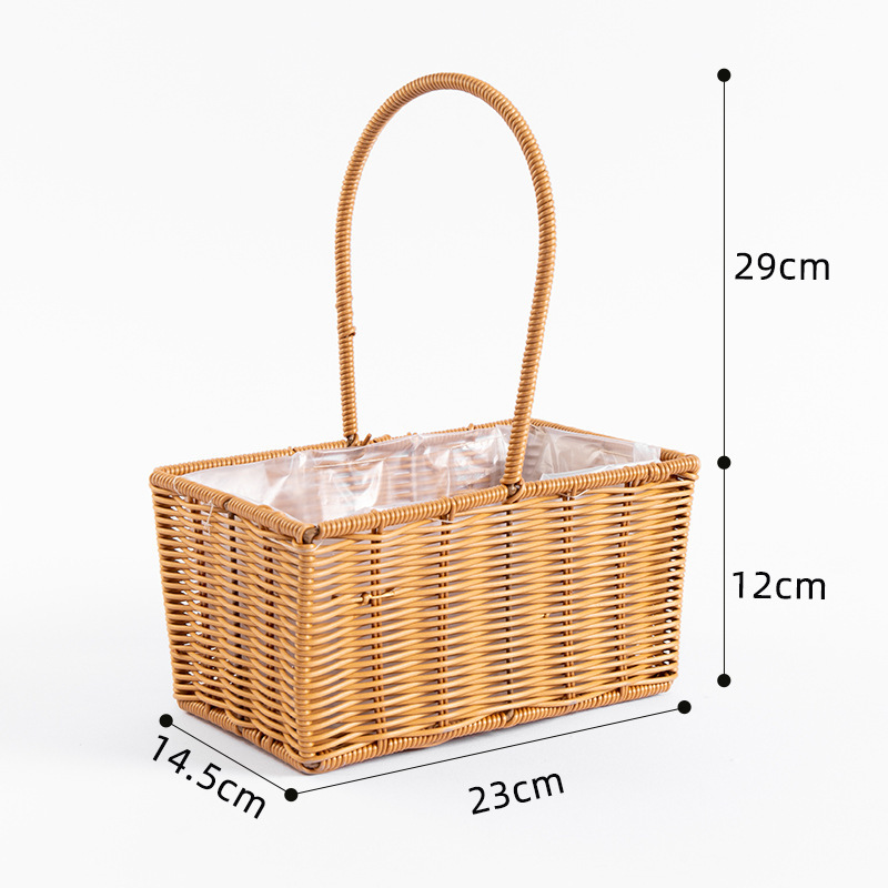 Cestas de flores de huevos de vid de plástico tejidos, flores de luna, flores de mano tejidas, ramo de flores para regalar a una amiga, cesta de flores de mano