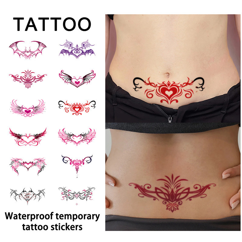 Cross-Border Spot Luminous Succubus Tattoo Stickers Waterproof and Long-Lasting for 5~7 Days Couple Tattoos Girls Sexy Fake Tattoos