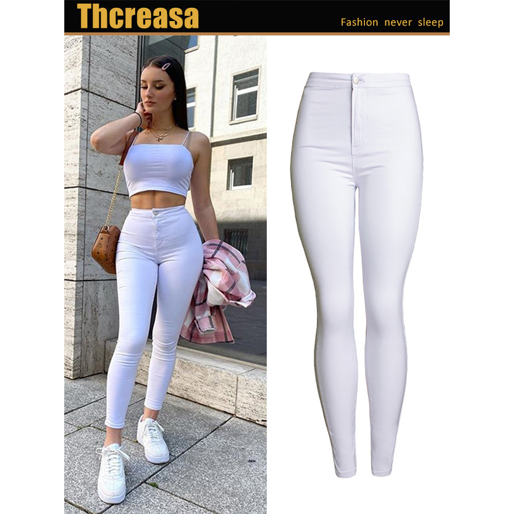 新春款彩色铅笔裤弹力修身显瘦休闲女裤 糖果色小脚长裤