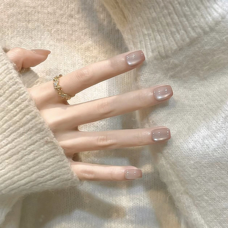 Casual Short Versatile Wearable Nail Ice Transparent Champagne Cat Eye Manicure Pieces 30 Pieces Full Size One Size Fits All Fake Nail Patches Casual Short Versatile Wearable Nail Ice Transparent Champagne Cat Eye Manicure Pieces 30 Pieces Full Size One Size Fits All Fake Nail Patches