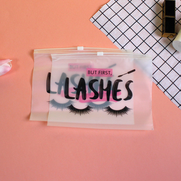 fuchsia black storage bag for eyelashes with zipper
