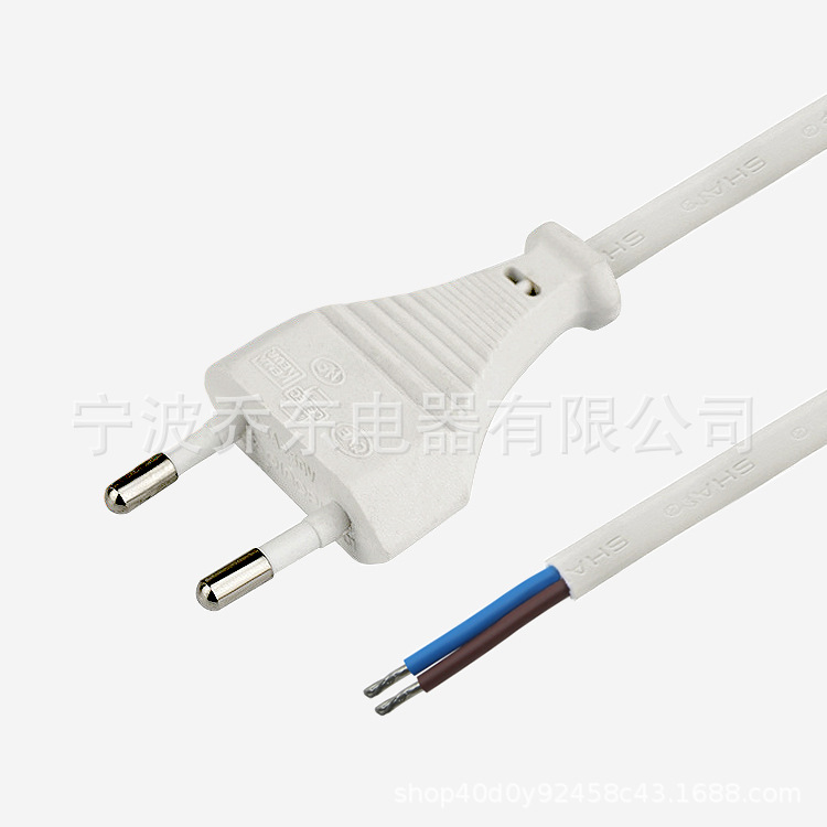 厂家供应欧规两插电源线欧标两芯插头线欧盟欧式圆插AC线2