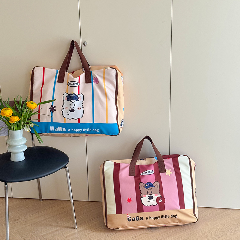 Bolsa de almacenamiento portátil de gran capacidad para niños caricatura lindo cachorro niñas y niños bolsas de hombro bolsas de edredón para bebés de jardín de infantes