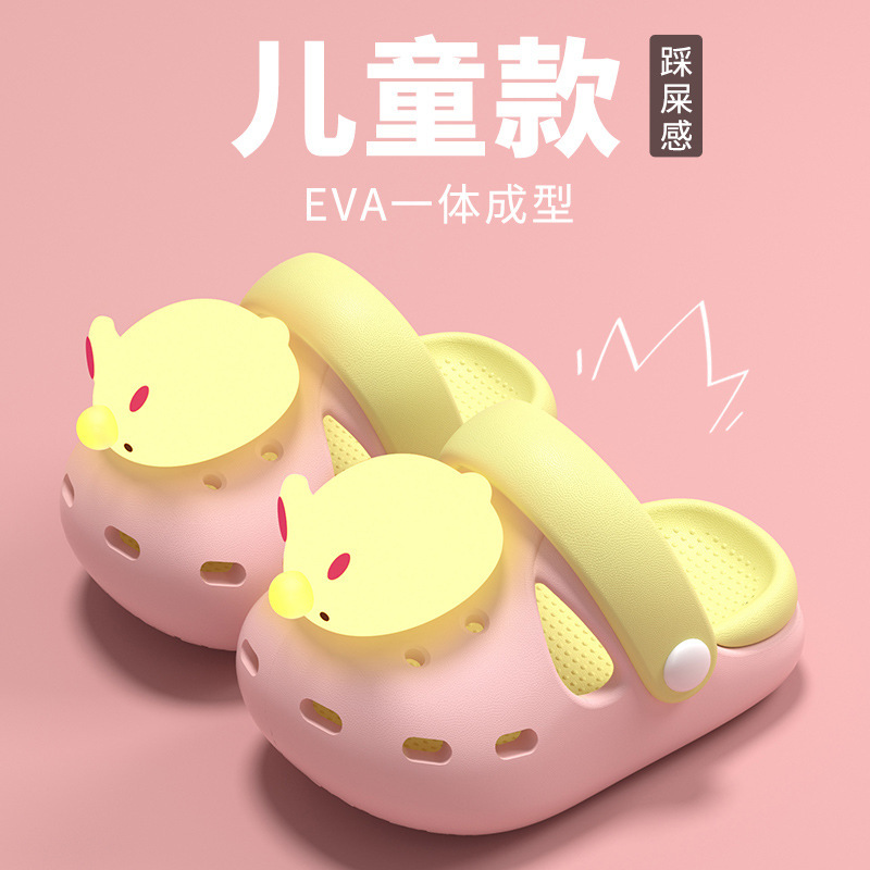 Glowing Rabbit Children's Slippers Summer Indoor and Outdoor Girls Baby Croc Shoes Non-Slip Lightweight Light-Up Boys Sandals