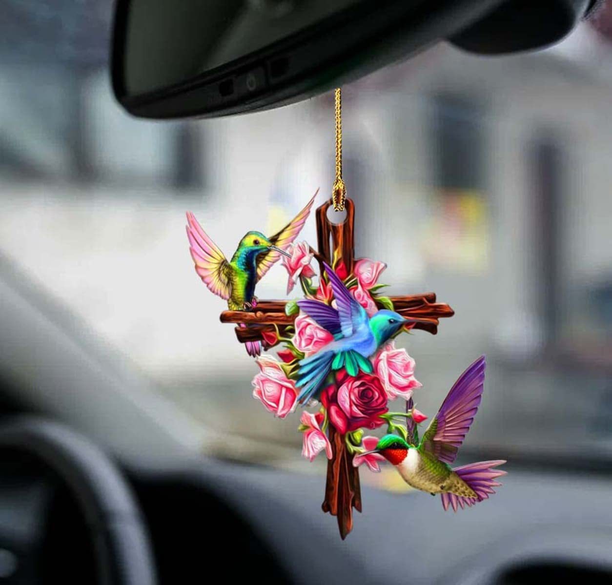 Nuevos productos creativos transfronterizos colibríes acrílico para automóviles colgantes mochila colgantes regalo de cumpleaños decoración para el hogar