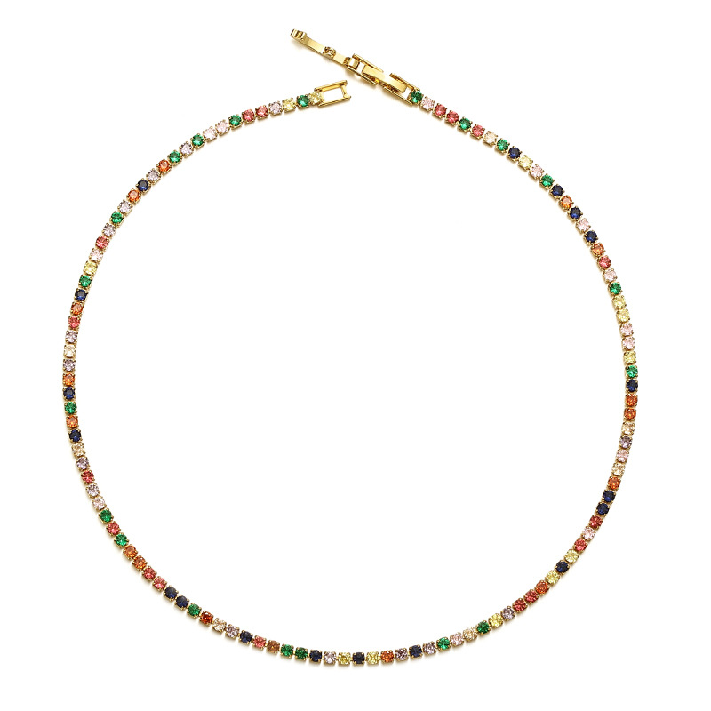 Latón chapado 18K oro real europeo y americano retro ins estilo púrpura en forma de gota colgante de circón collar de hueso de serpiente para las mujeres image 7