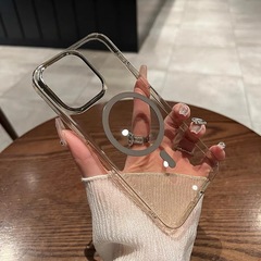 超薄透明磁吸硬壳适用iPhone16promax手机壳苹果17简约13高级感14