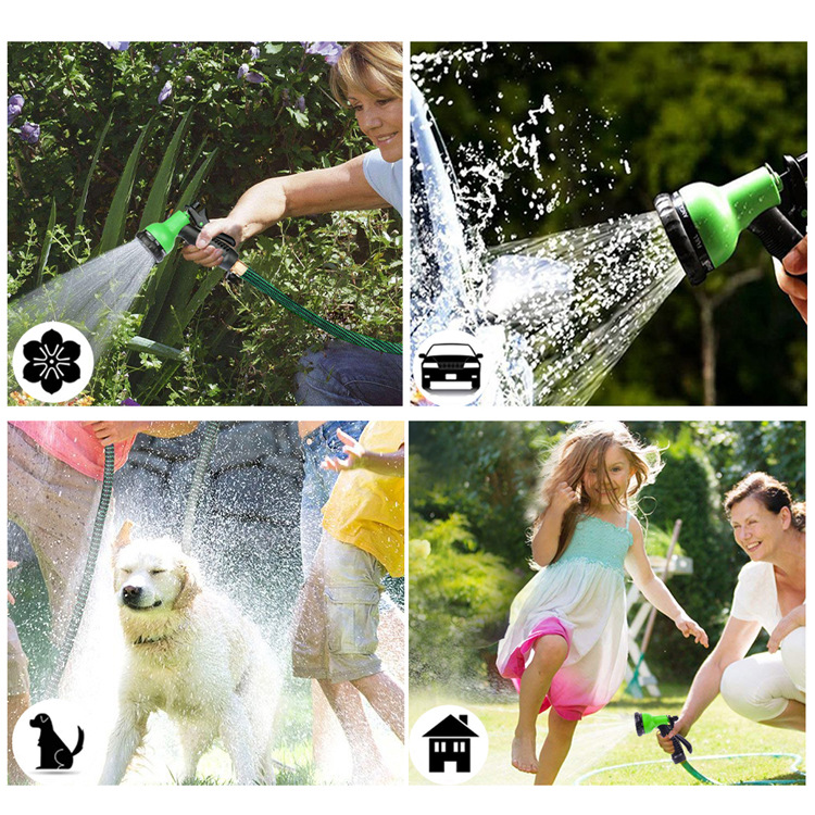 跨境专供花园伸缩水管套装garden hose高压洗车水枪浇花花园软管