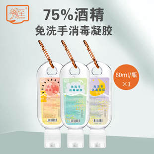 Factory 60ml portable gel 75% alcohol cleaning wash-free quick-drying hand sanitizer disinfection bacteriostatic gel wholesale