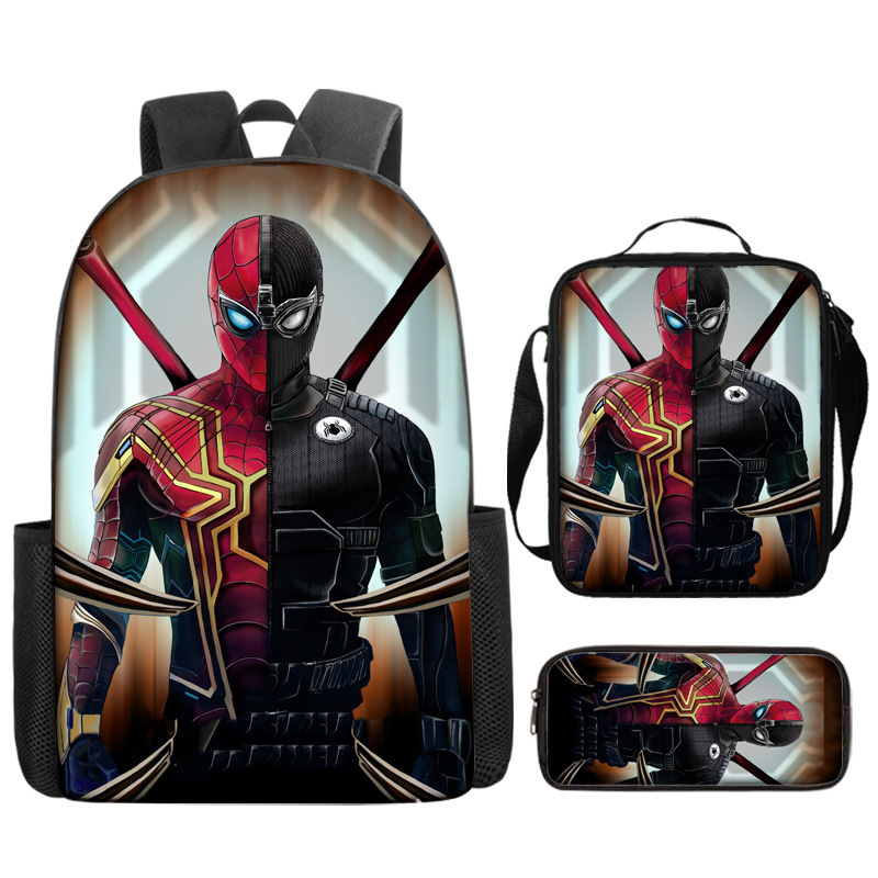 Cross-border nuevo Marvel Spider-Man mochila de estudiantes de primaria y secundaria mochila de dibujos animados de gran capacidad mochila de almuerzo