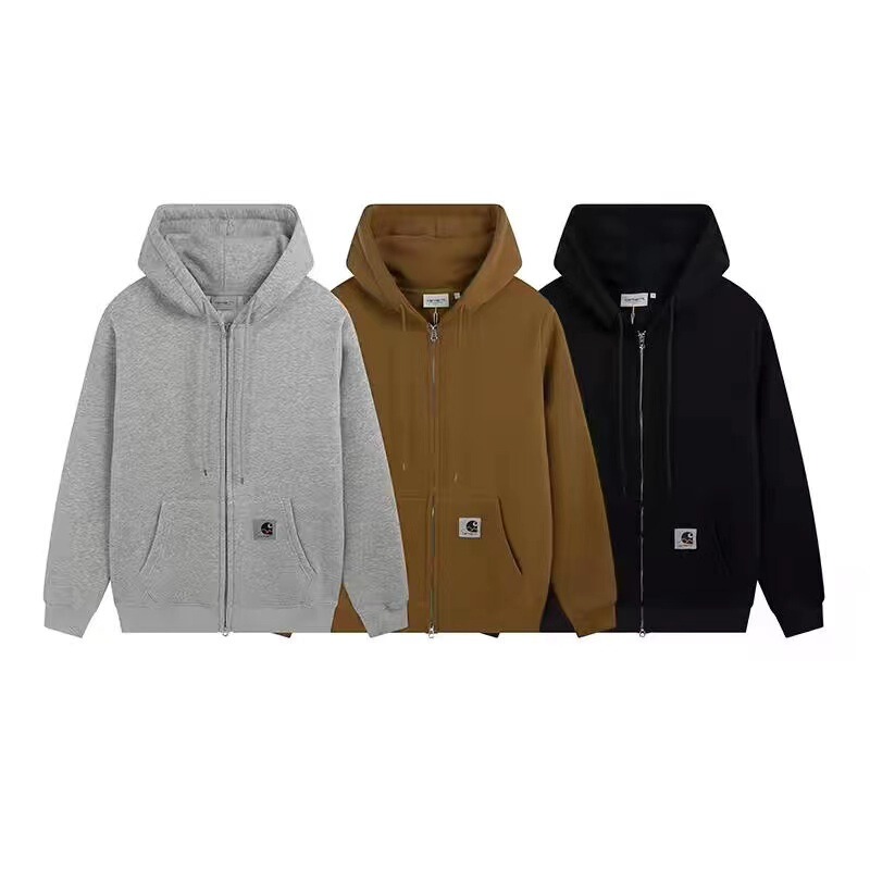 Cross-Border Foreign Trade Carhartt Zipper Hooded Sweatshirt Small Label Loose Cardigan Jacket for Men and Women Couples Trendy