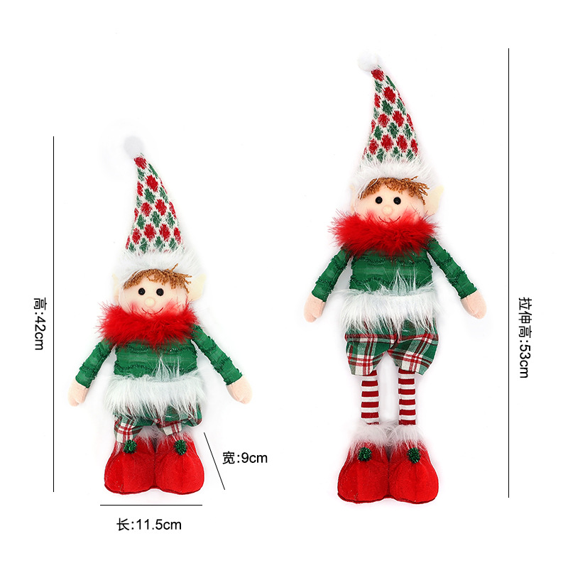 Navidad muñeca de nieve de alce piernas retráctiles muñeca gorra de punto ventana decoración marrón explosivo transfronterizo