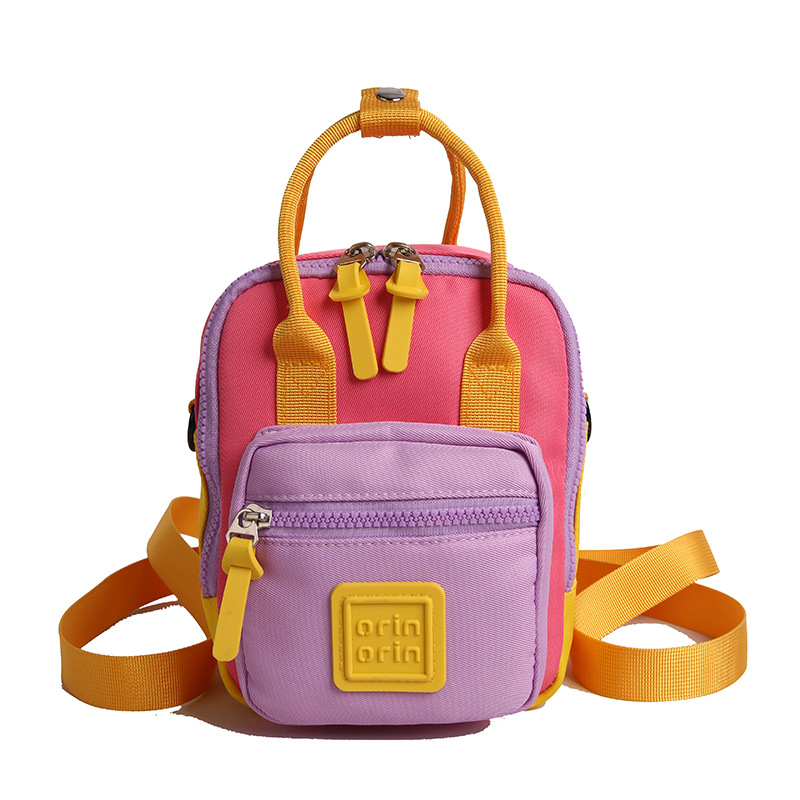 Nuevo mini mochila infantil multifuncional al aire libre bebé mochila de moda de color contraste bolso de hombro para hombres y mujeres