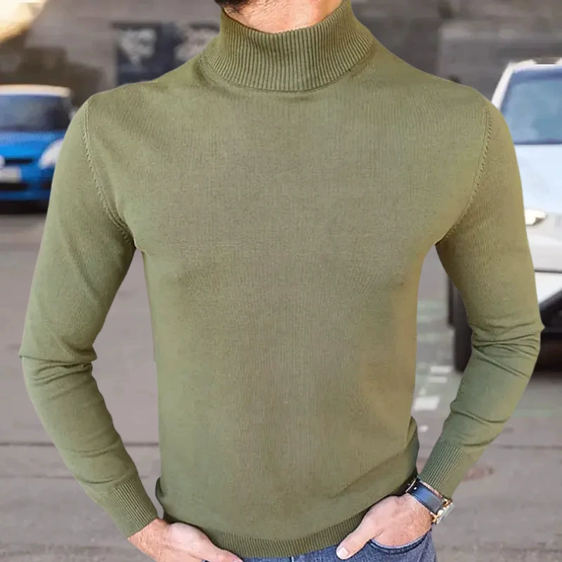 Трансграничная Внешняя торговля Мужской весенне-осенний тонкий свитер с высоким воротом Футболка с длинным рукавом тонкий свитер SY0145