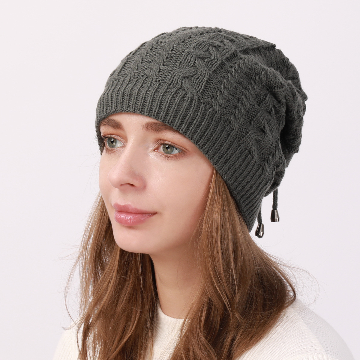 Damen Strickmütze Und Nackenwärmer Set Für Den Winter_voghion.com