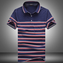 【PA标】肯迪鲨鱼国际男装条纹翻领商务奢侈大牌专柜短袖t恤18918