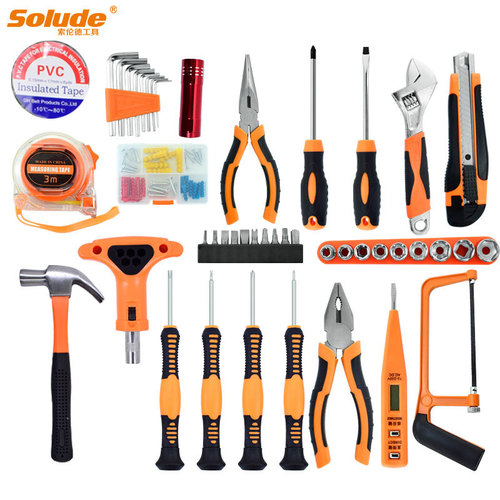 Solund household 45-piece hardware electrician repair multi-functional combination set of tools cross-border tool box set