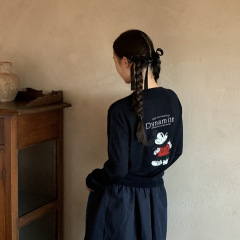 【彩扣米老鼠开衫】洋气减龄长袖羊毛混纺针织衫女秋休闲韩系上衣