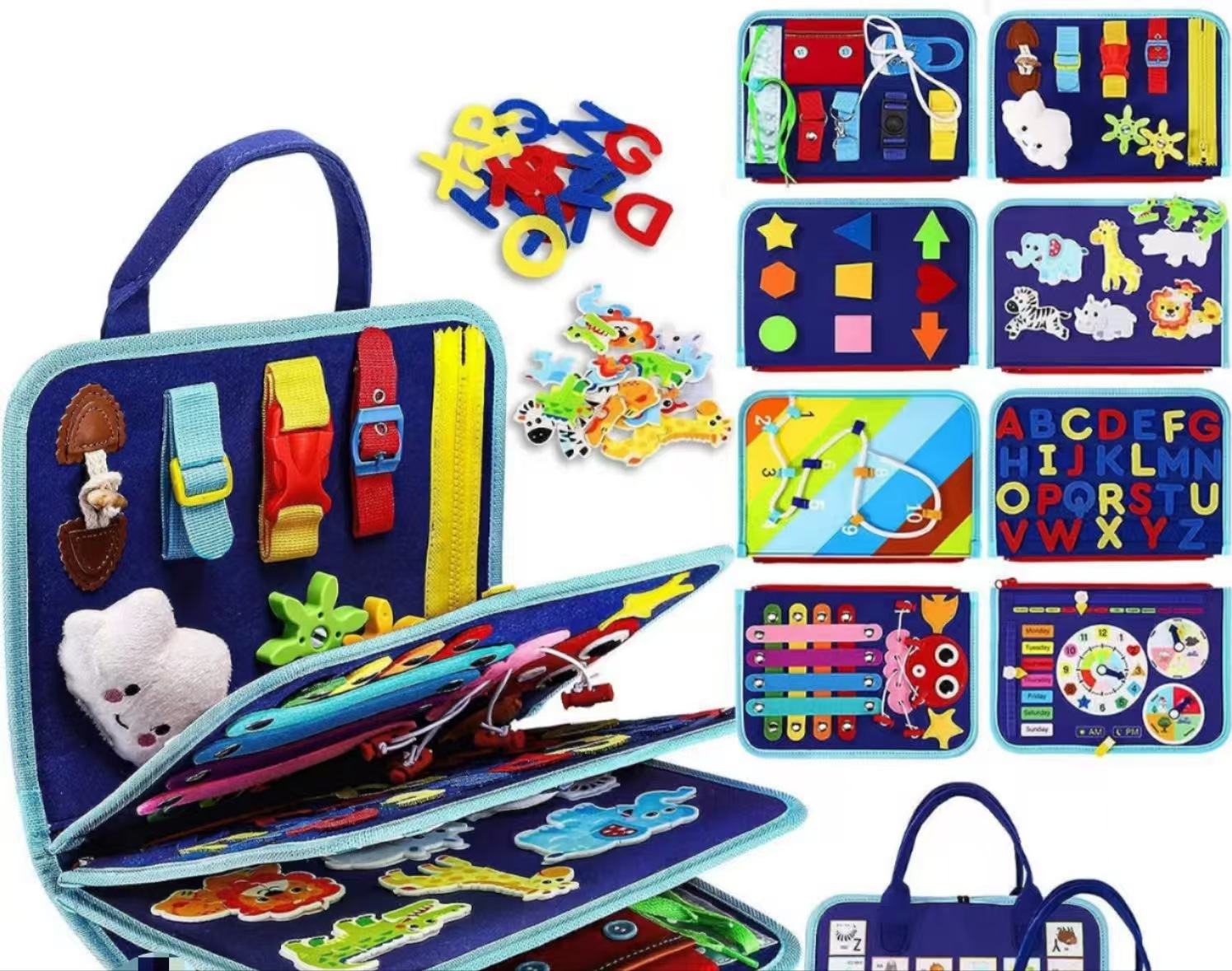 Tablero de aprendizaje de fieltro para niños, juguete para niños pequeños, libro de ejercicios, capacidad de aprendizaje, tablero de vestir, rompecabezas
