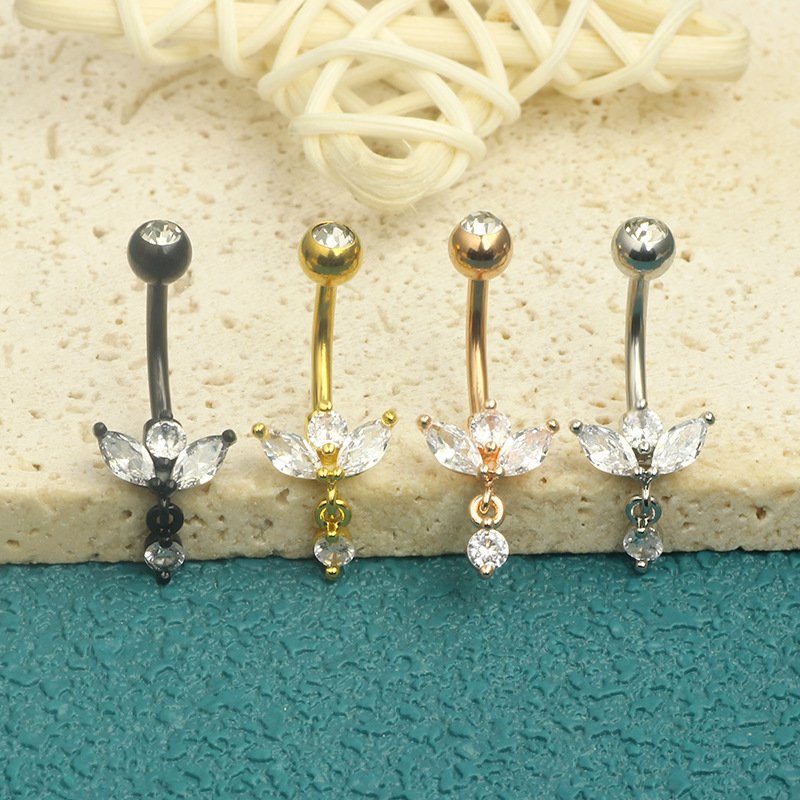 10g Weight Vintage Style Solid Color Stainless Steel Plating Belly Ring