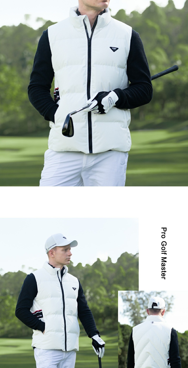 Áo gilê lông vũ PGM chống gió giữ ấm cổ đứng dành cho golf — YF759-Vest đỏ [chống gió và giữ ấm/vịt nhồi], YF759-Áo vest đen [chống gió và ấm áp/vịt lộn], YF759-Vest trắng [Chống gió và giữ ấm/Đổ đầy lông vịt] chi tiết 5