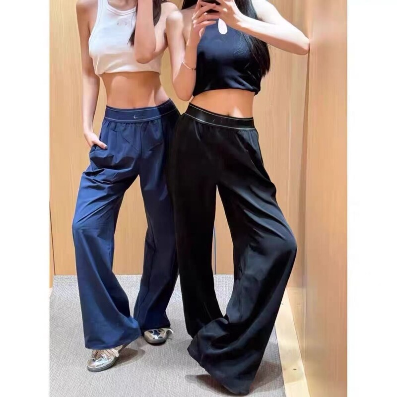 Al Brand In-Stock Quick-Dry Magic Pants Casual Straight-Leg Pants with Drape Effect Woven Stretch Slimming Yoga Sports Wide-Leg Long Pants for Women
