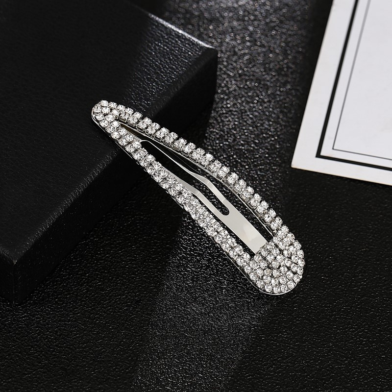 Europäische und amerikanische Strass-BB-Haarnadel, einfache Wassertropfen-Metall-Haarnadel, ein Wortclip, Netzroter Kopfschmuck, eine Generation von Haaren_voghion.com