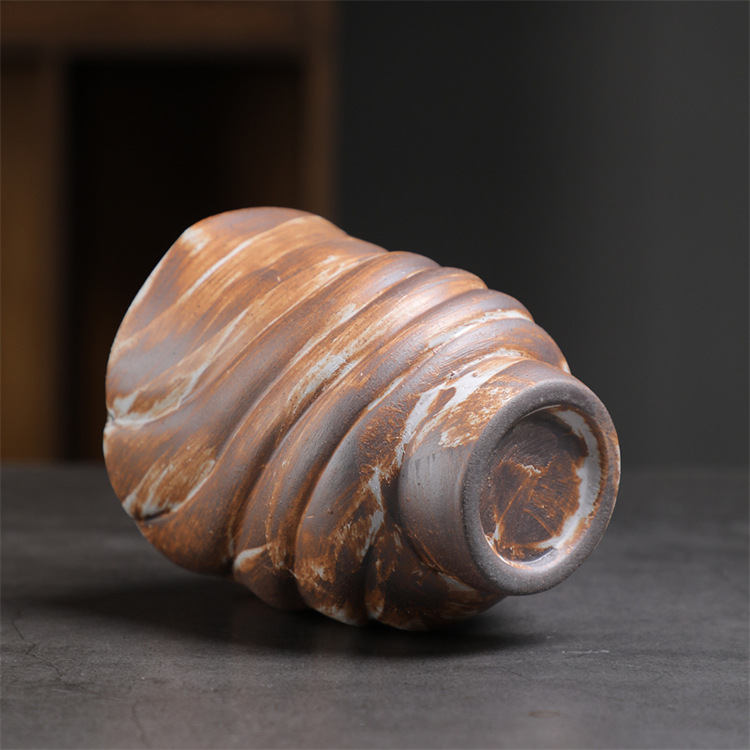 Vintage Ceramic Coffee Cup Kiln-fired Rustic Pottery Mug_voghion.com