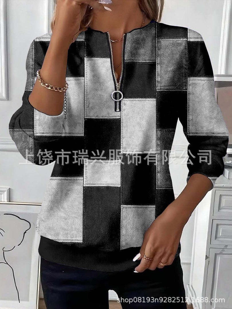 Sudadera Casual de Manga Larga con Estampado para Mujer de Spandex para Uso Diario
