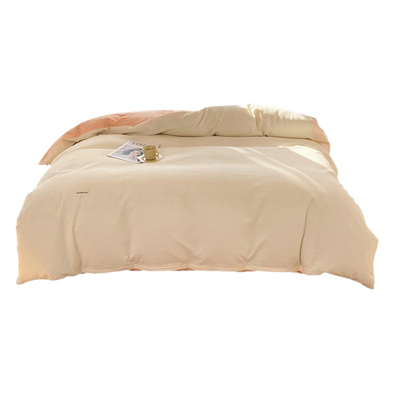Clase A de alta gama de algodón waffle de cuatro piezas de algodón japonés waffle hoja de cama cubierta del edredón ins ropa de cama de algodón puro
