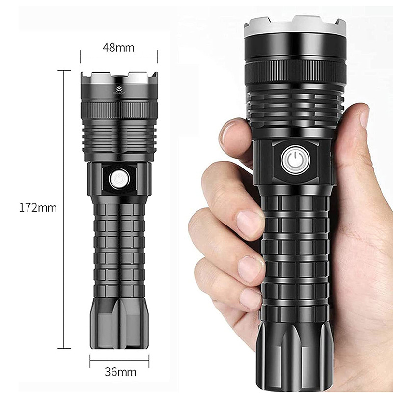 Linterna de luz fuerte transfronteriza iluminación al aire libre impermeable remoto LED de emergencia portátil multifunción USB linterna recargable