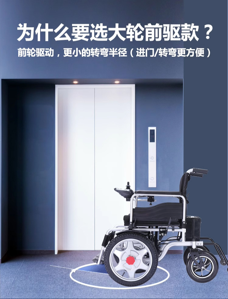Manufacturer's Front-Wheel Drive Electric Wheelchair Intelligent Fully Automatic Folding Four-Wheel Mobility Wheelchair for the Elderly and Disabled