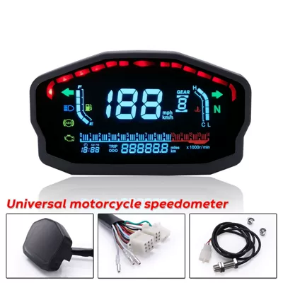 Motosiklet Dəyişdirilmiş Rəngli Ekran LCD Alət Paneli Sürətölçən, Taxometr, Su Temperaturu, Yanacaq, Yürüş Ölçer