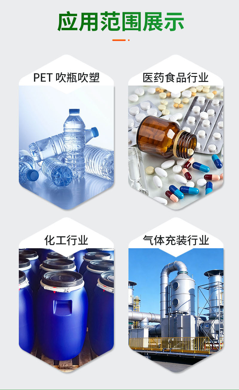 PET bottle blowing oil-free high-pressure piston compressor, food and beverage bottle continuous operation high-pressure blowing air compressor