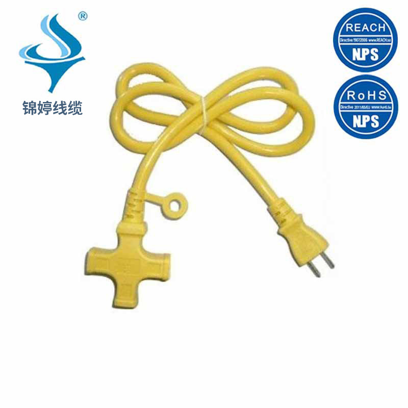 供应日本PSE三芯防雨型插头电源线 日式三芯防水公母对插延长线