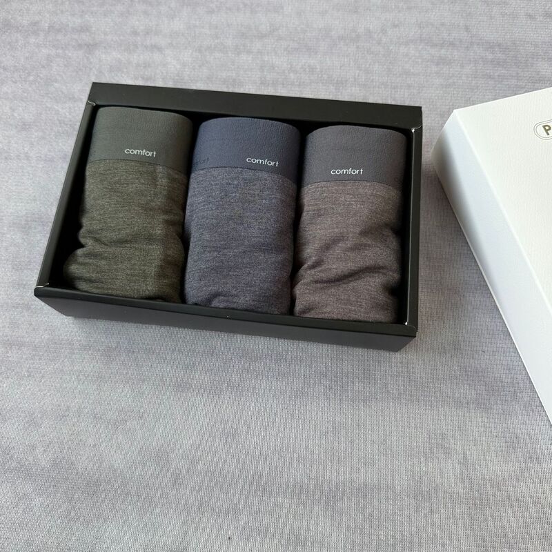 Micro-Brushed Mulberry Silk Bottom! Mid-High Waist, Lightweight, Breathable and Comfortable Stereo U-Shaped Underwear Boxer Briefs for Men in Winter